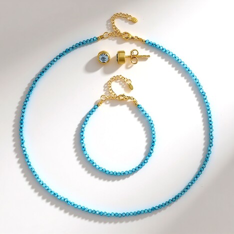Parure in argento con Topazio Blu Cielo