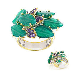 Grüner Achat-Silberring