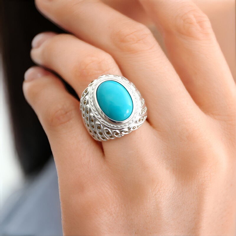Anillo en plata con Amazonita (Annette classic)
