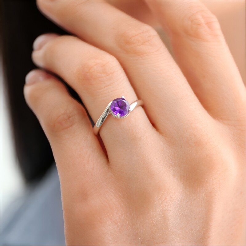 Bague en argent et Améthyste de Zambie