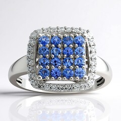 Anello in argento con Zaffiro Ceylon Blu