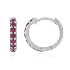 Boucles d'oreilles en argent et Rubis de Madagascar