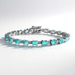 Bracciale in argento con Quarzo color paraiba