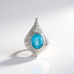 Ciondolo in argento con Topazio Blu Paraiba (MONOSONO COLLECTION)