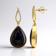 Orecchini in oro con Opale Boulder