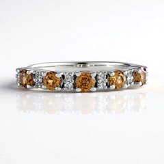 Anello in argento con Zircone Cognac
