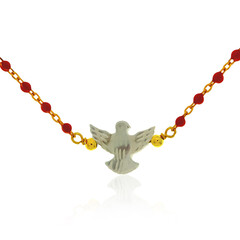 Zilveren halsketting met een parelmoer (Joias do Paraíso)