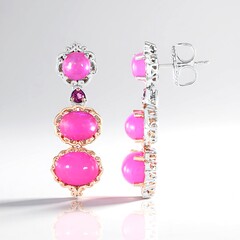 Orecchini in argento con Opale Rosa dell'Etiopia (Gems en Vogue)