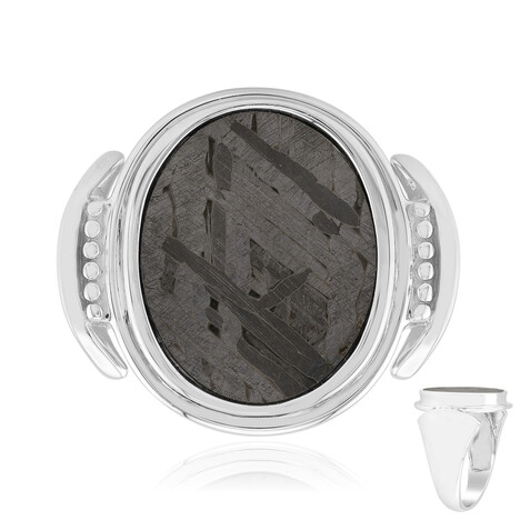 Bague en argent et Météorite d'Alétaï