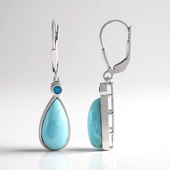 Orecchini in argento con Larimar (KM by Juwelo)