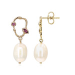 Boucles d'oreilles en argent et Perle blanche de culture d'eau douce (TPC)