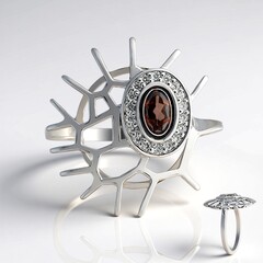 Anello in argento con Zircone Champagne