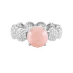 Zilveren ring met een roze opaal (de Melo Essence)