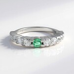 Anello in argento con Smeraldo Colombiano