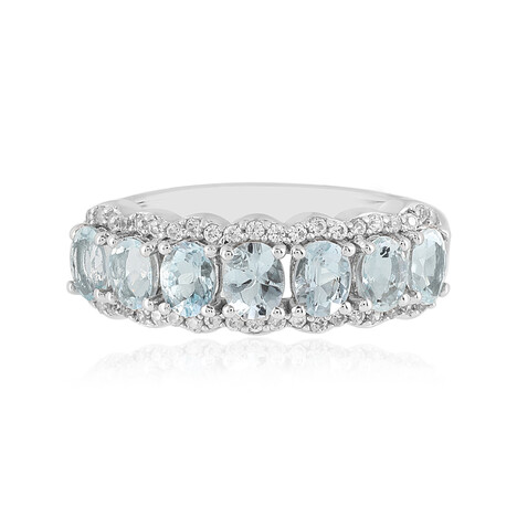 Brasilianischer Aquamarin-Silberring