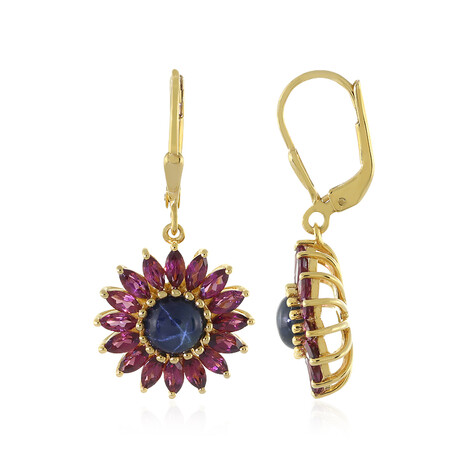 Pendientes en plata con Zafiro estrella azul