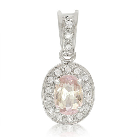 Zilveren hanger met een roze koper toermalijn