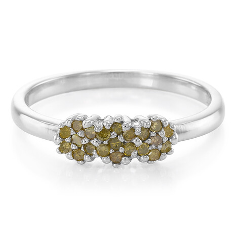 Fancy-Diamant-Silberring