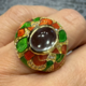 Green Amethyst Silver Ring (Adela Silber)