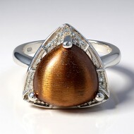Red Tiger´s Eye Silver Ring