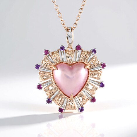 Collana in argento con Perla Mabe Rosa (Gems en Vogue)