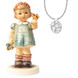 Statuina Hummel & collana in Argento 925 con Topazio Bianco