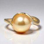 Anello in oro con Perla Dorata dei Mari del Sud (CIRARI)