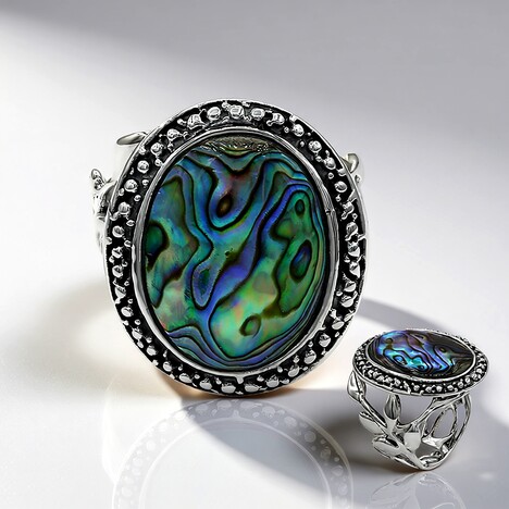 Anello in argento con Conchiglia Abalone (Art of Nature)