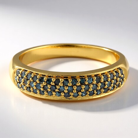Anello placcato in oro con Diamante Fancy