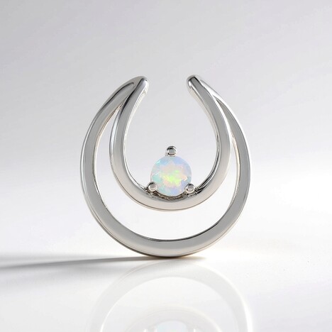 Ciondolo in argento con Opale di Welo (Adela Silber)