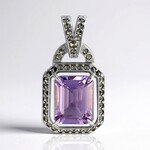 Ciondolo in argento con Ametista Rose de France (Annette classic)