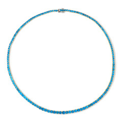Neon Blue Apatite Silver Necklace (Gems en Vogue)