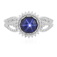 Blauer Stern-Saphir-Silberring