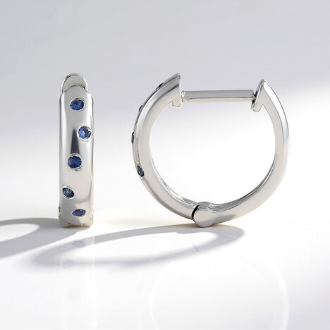 Orecchini in argento con Zaffiro Ceylon Blu