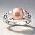Anello in argento con Perla Ming color Pesca (TPC)