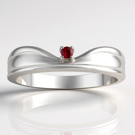 Anello in argento con Berillo Rosso