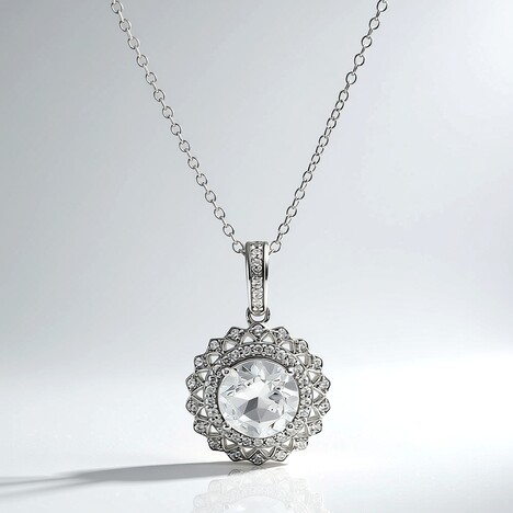Collana in argento con Topazio Bianco