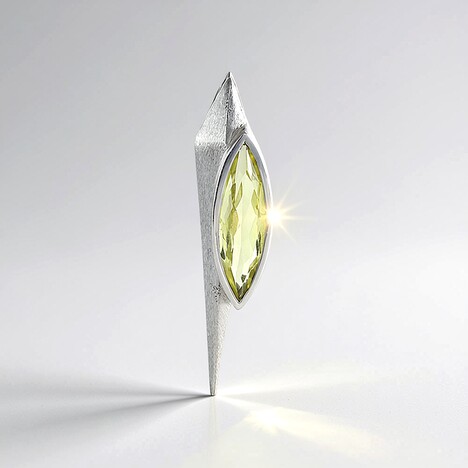 Ciondolo in argento con Quarzo Ouro Verde (MONOSONO COLLECTION)