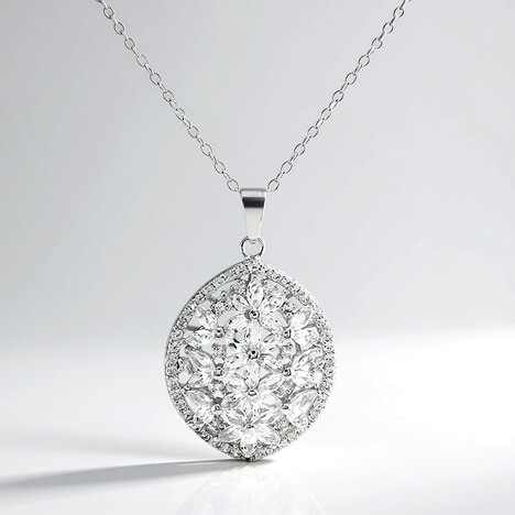 Collana in argento con Topazio Bianco