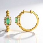 Orecchini in argento con Smeraldo Colombiano