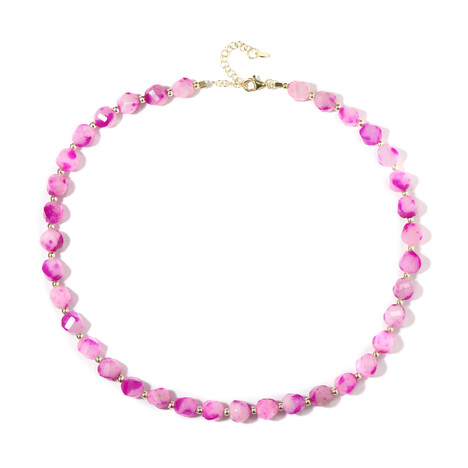 Kirschblüten-Quarz-Silberhalskette