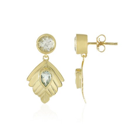 Grüner Amethyst-Silberohrringe