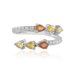 Zilveren ring met Rode Saffieren