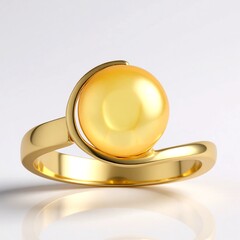 Anello in argento con Perla d'Acqua Dolce Gialla (TPC)