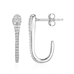 White Topaz Silver Earrings (Adela Silber)