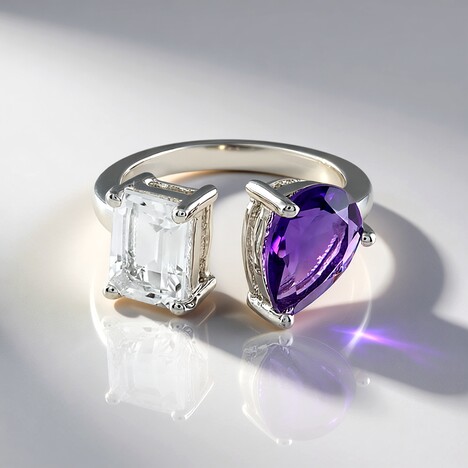 Anello in argento con Ametista Siberiana