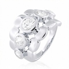 Zilveren ring met een zirkoon (de Melo Essence)