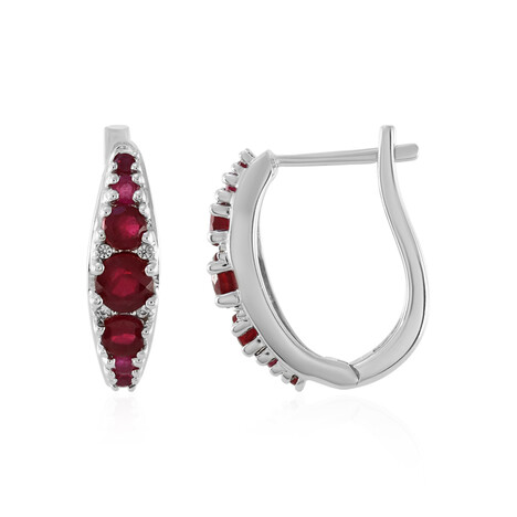 Madagaskar-Rubin-Silberohrringe
