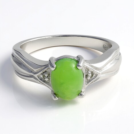 Anello in argento con Crisoprasio Imperiale