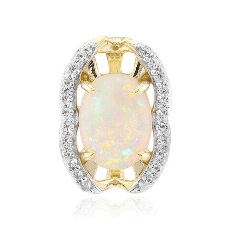 9K Brazilian White Opal Gold Pendant